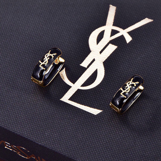 18K YSL Black Earrings