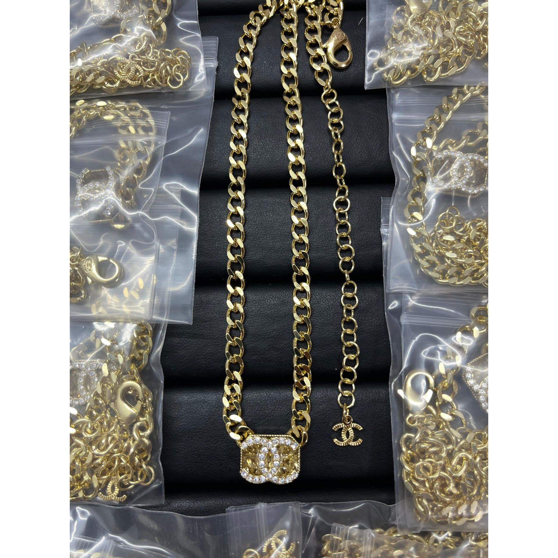 18K CHANEL CC Crystals Chain Necklace