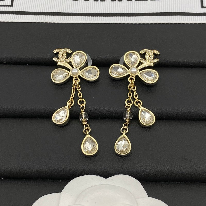 CC Crystal Drop Gold Earrings