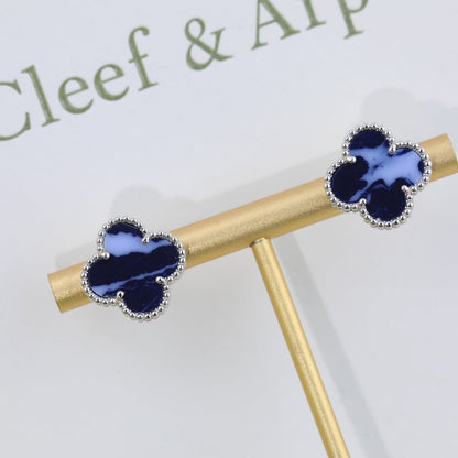 18K Vintage Alhambra Blue Earrings