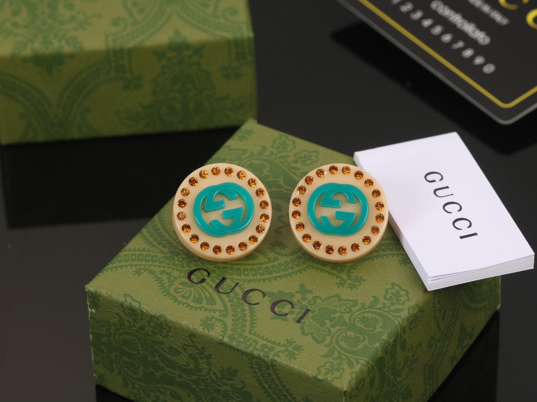 18k GUCCI Double G Resin Earrings