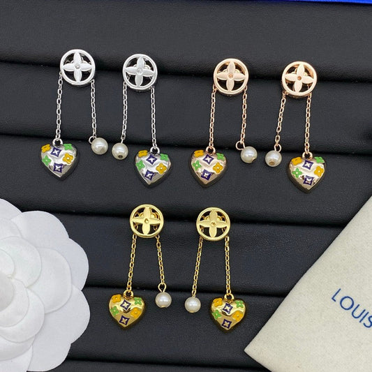 18K Louis Diamond Pearl Drop Earrings