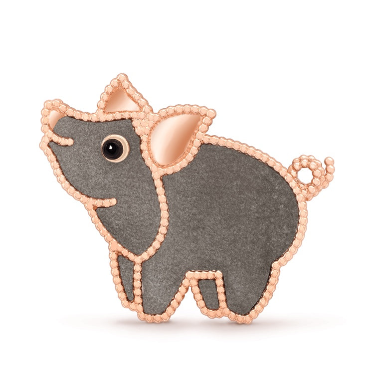 18K Van Cleef & Arpels Lucky Animals Pig Clip Brooch