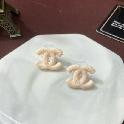 18K CC Pink Resin Earrings