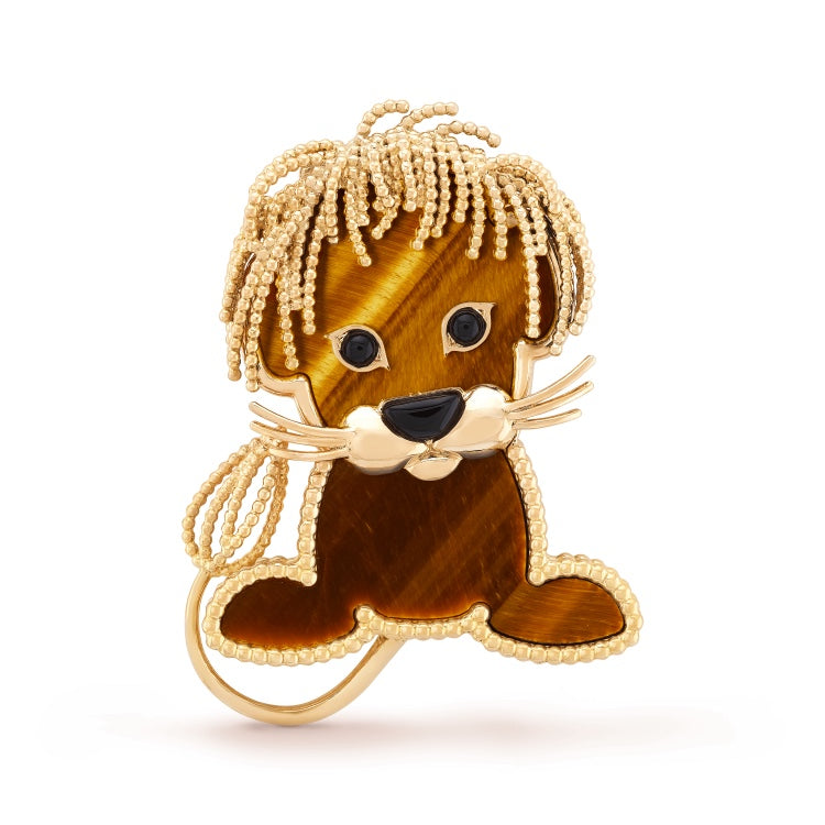 18K Van Cleef & Arpels Lucky Animals Lion Clip Brooch