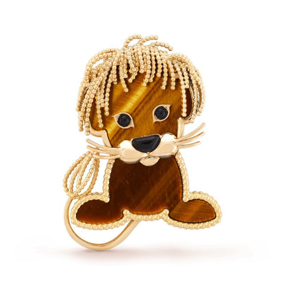 18K Van Cleef & Arpels Lucky Animals Lion Clip Brooch