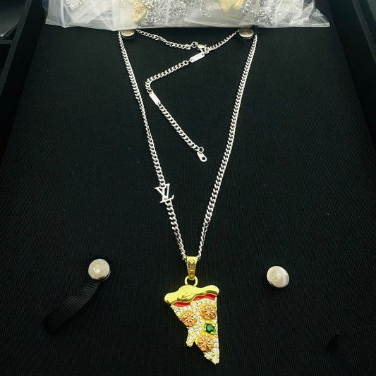 18K Louis Gold Pizza Necklace