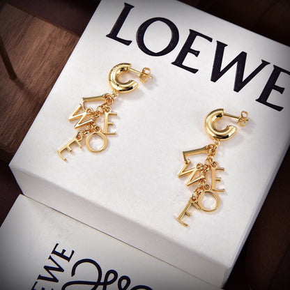 18K Anagram Script Earrings