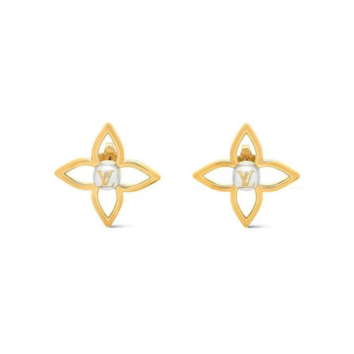 18K Louis Pearly Flower Earrings