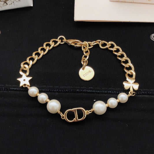 18K CD Pearls Gold Bracelet