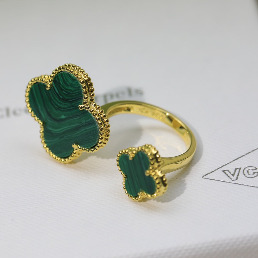 Bague Trèfle Magique Alhambra Malachite 18K