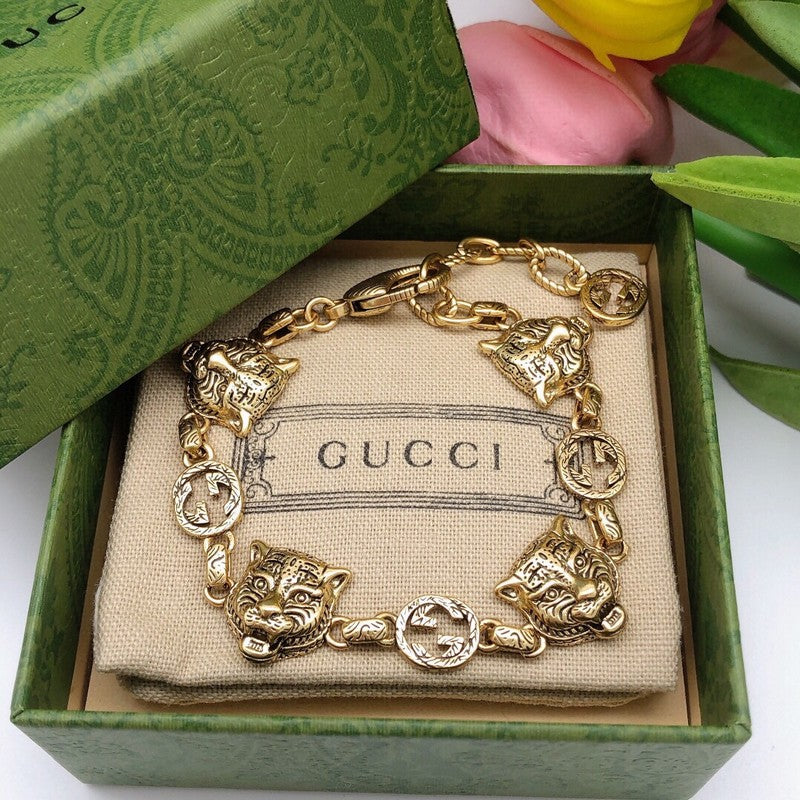 GG Tiger Gold Chain Bracelet