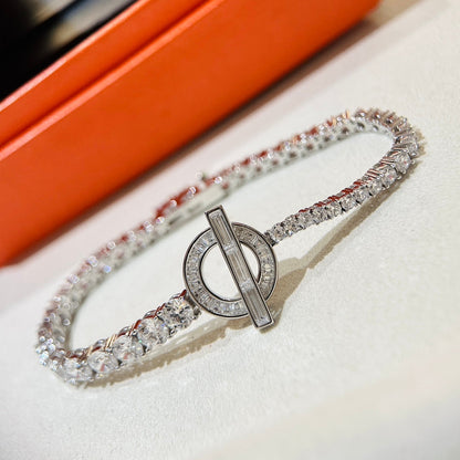 Bracelet H en diamant à maillons Finesse 18 carats