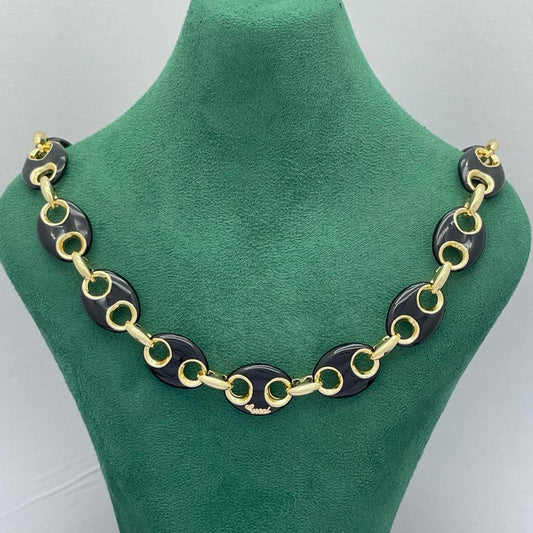 18K GG Interlocking G Brown Necklace