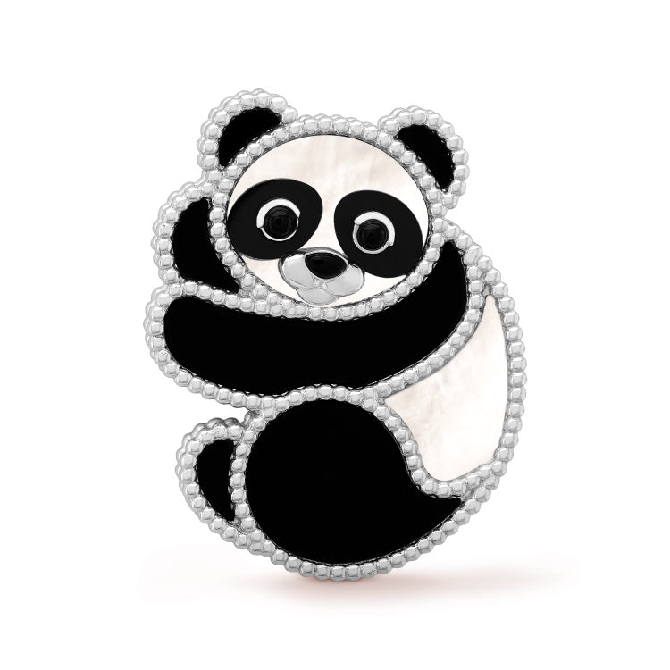 18K Van Cleef & Arpels Lucky Animals Panda Clip Brooch