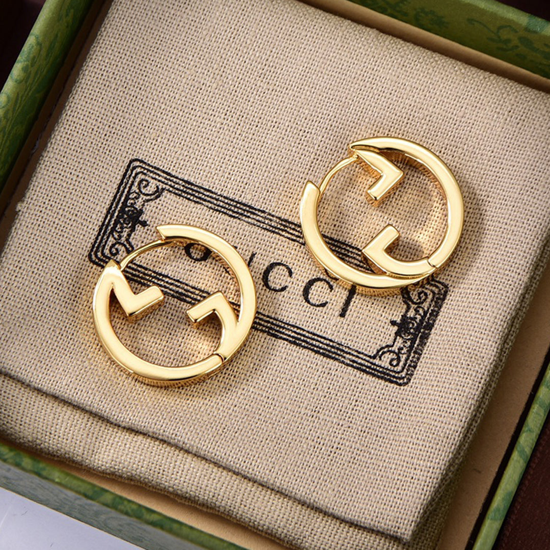 18K GUCCI GG Hollow Earrings