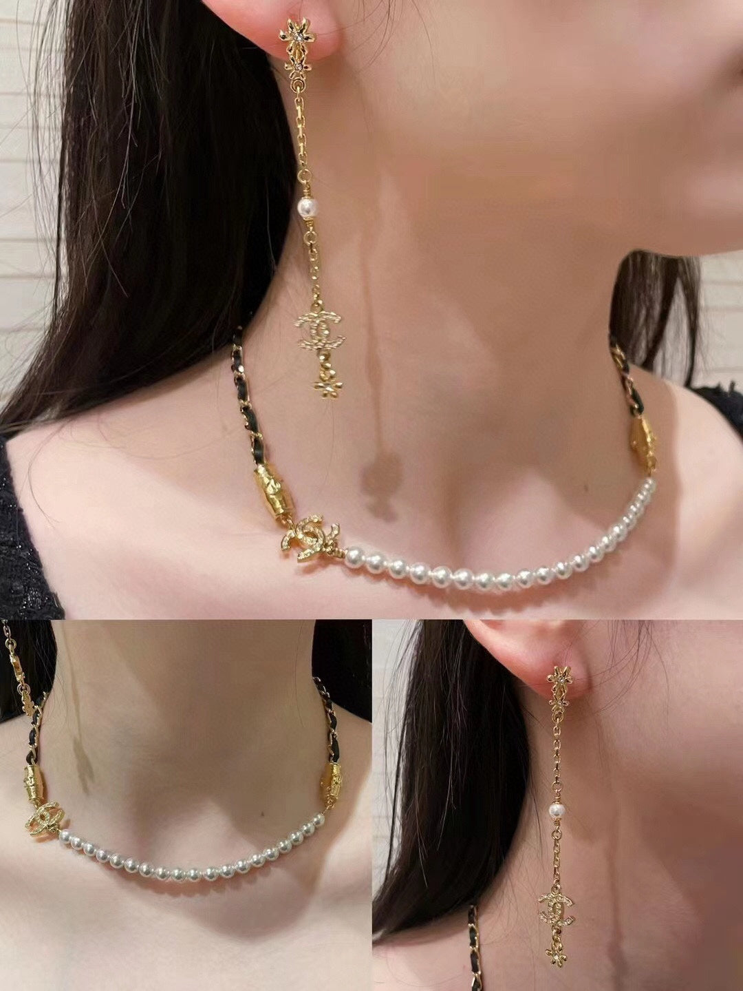 18K CC Pearl Chain Necklace