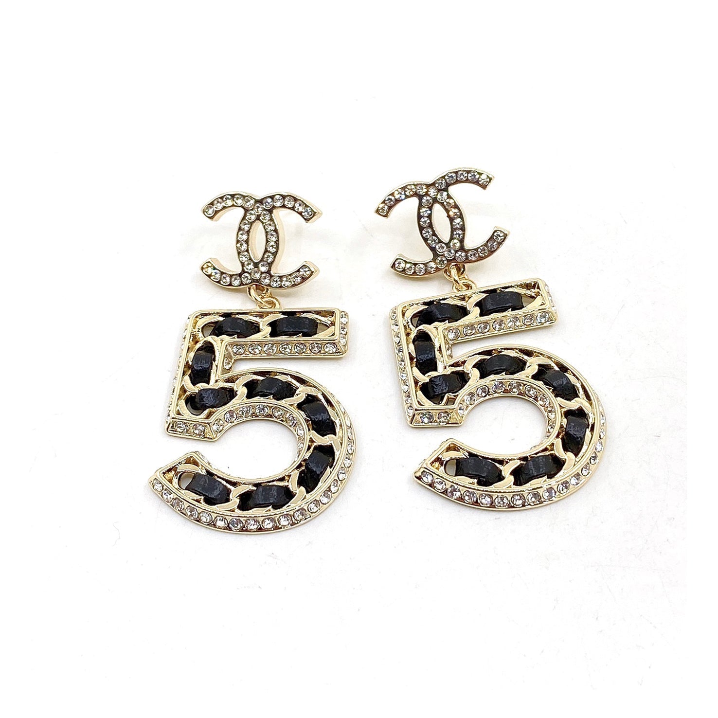 18k CHANEL CC N05 Perfume Earrings