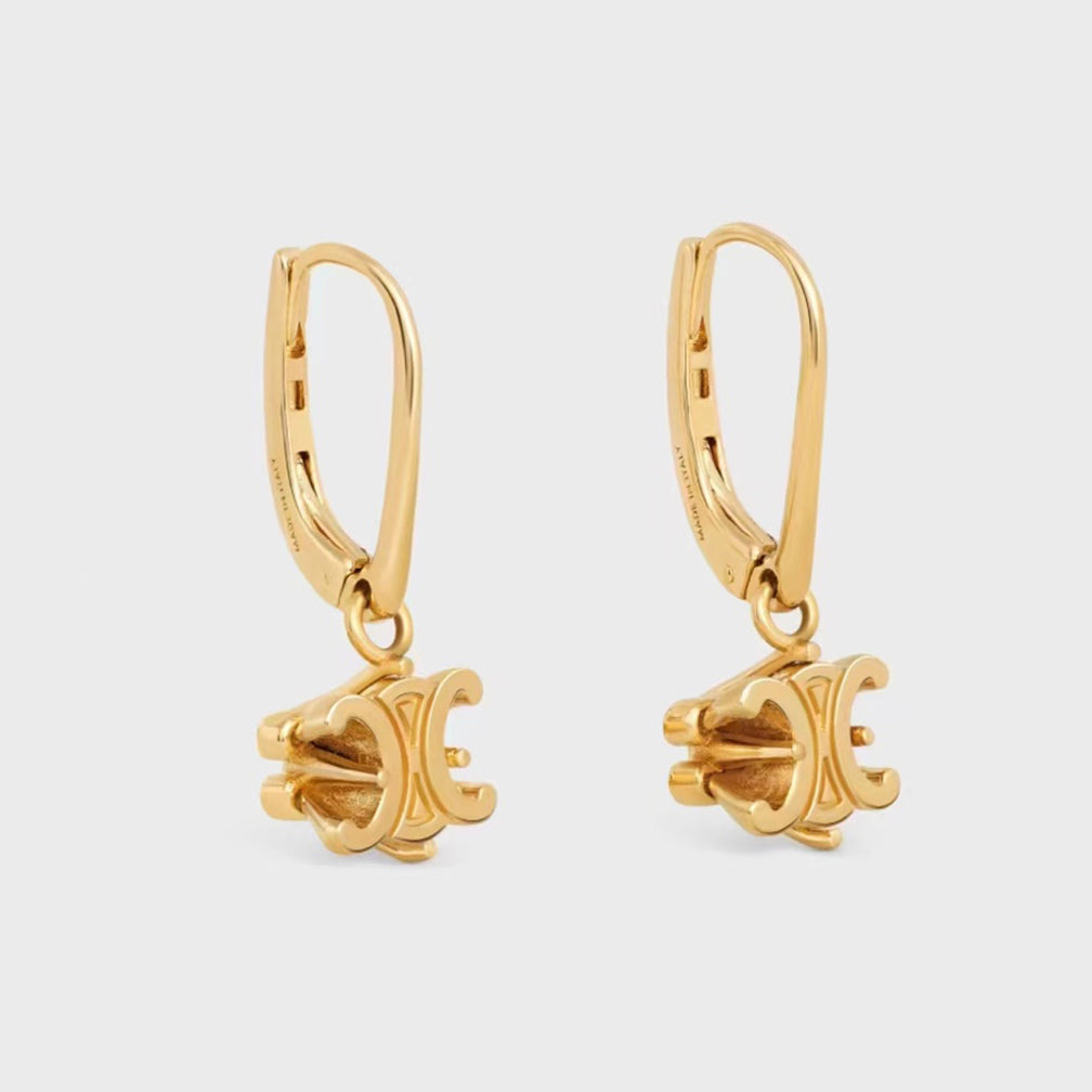 18K Celine Triomphe Solitaire Earrings