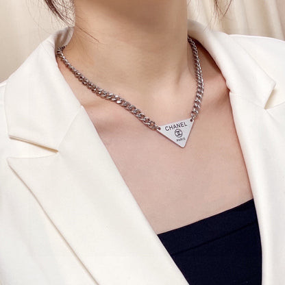 18K CC Triangle Necklace