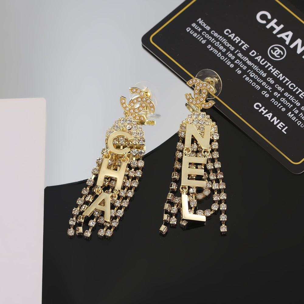 18K CC Letter Earrings