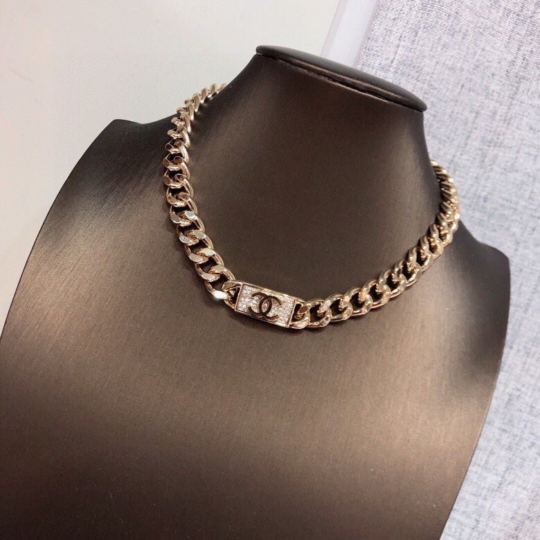 18K CC Diamonds Chain Necklace