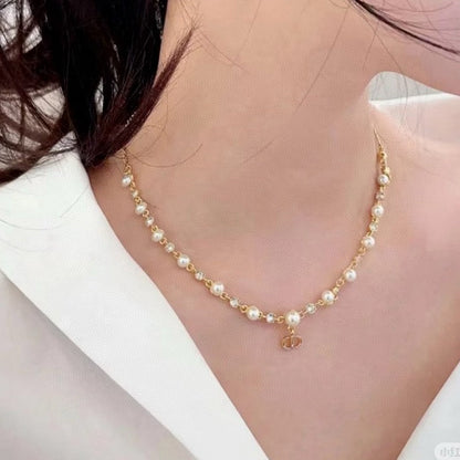 18K CD Pearl Chain Necklace