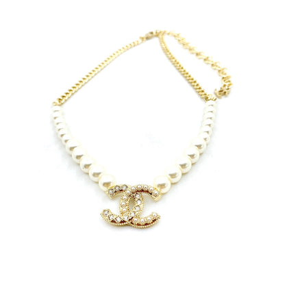 18K CHANEL CC Pearls Choker Necklace