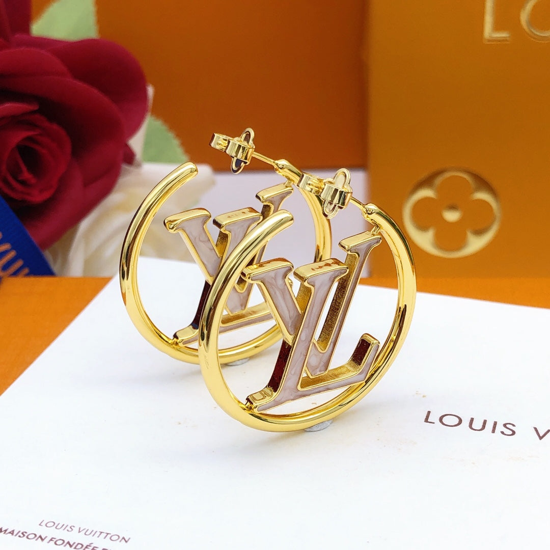 Boucles D'oreilles Créoles Perles Louis Louise 18 Carats