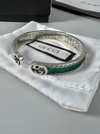 Double G Interlocking G Bangle Wide Bracelet