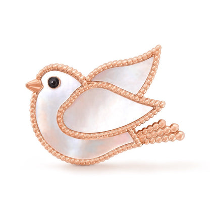 18K Van Cleef & Arpels Lucky Animals Dove Clip Brooch