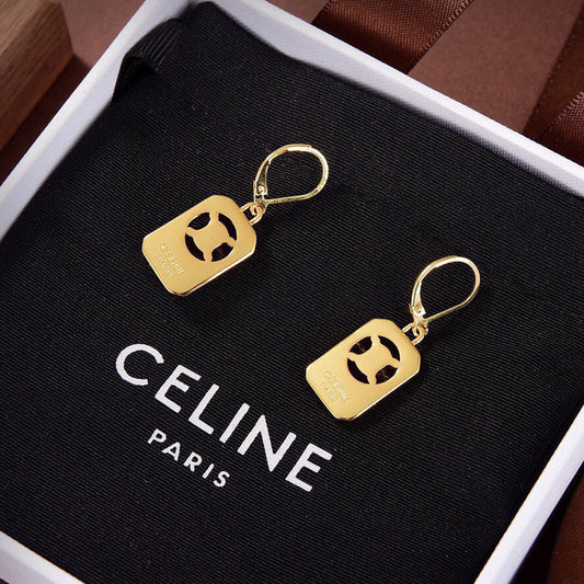 18K Triomphe Square Hoops Earrings