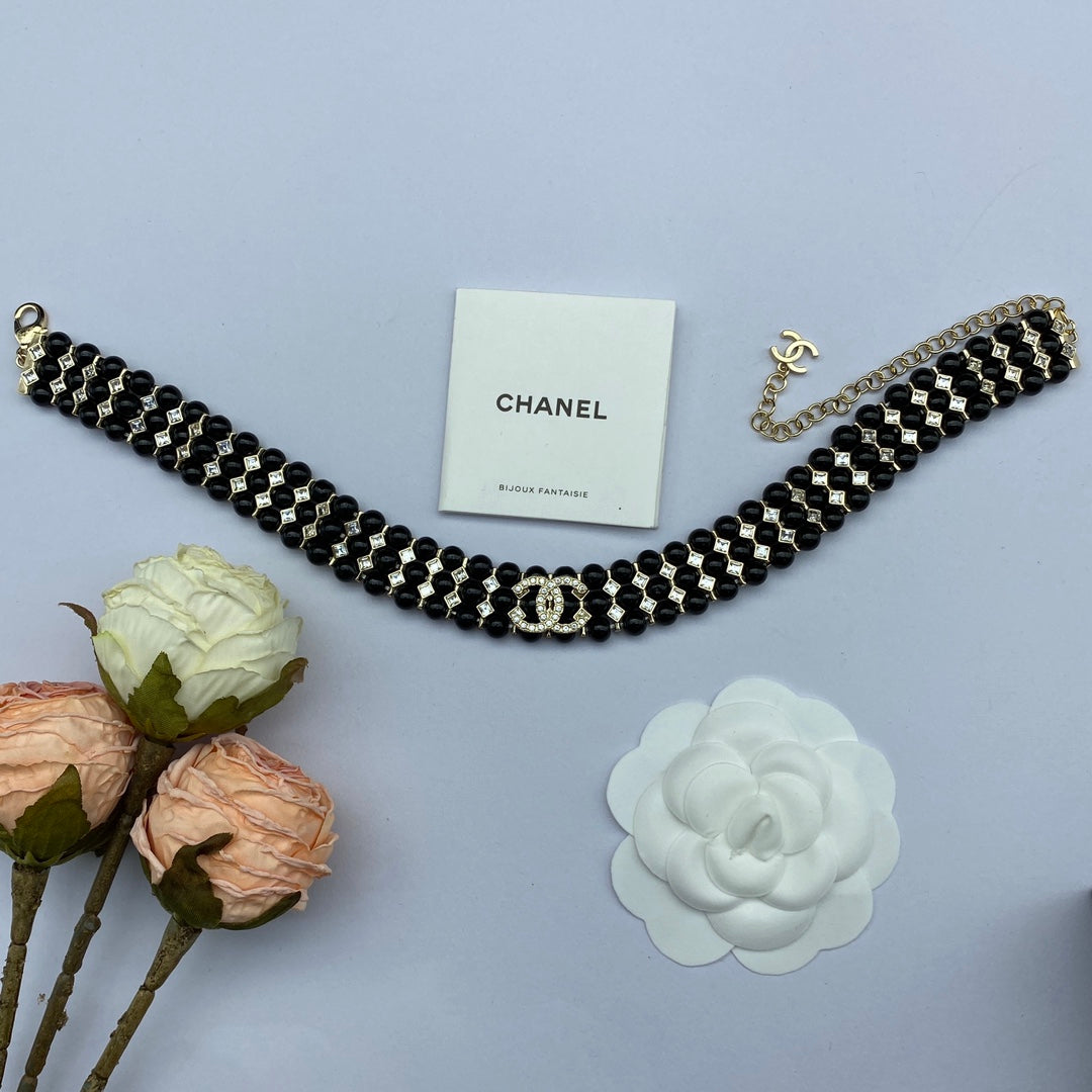 18K CC Strass Choker Necklace