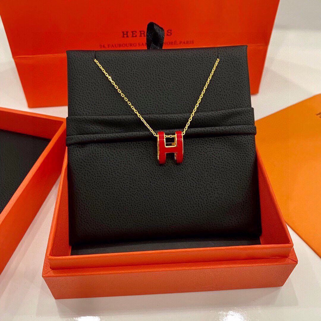 18K Mini Pop H Red Necklace