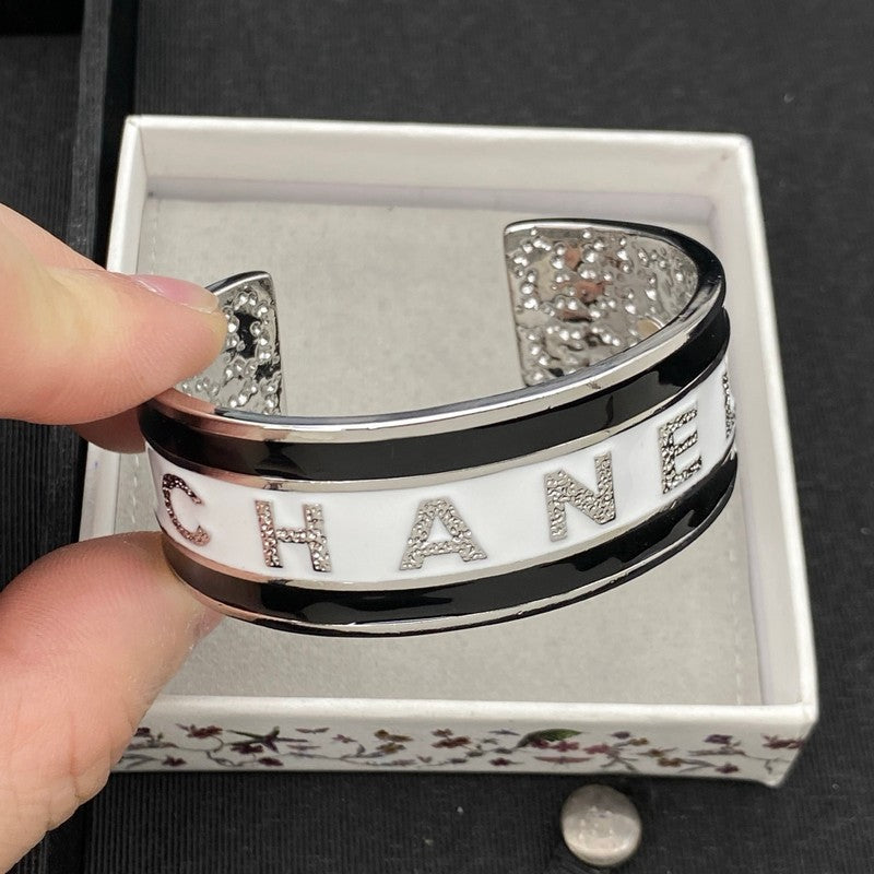 18K CC Black & White Cuff Bracelet