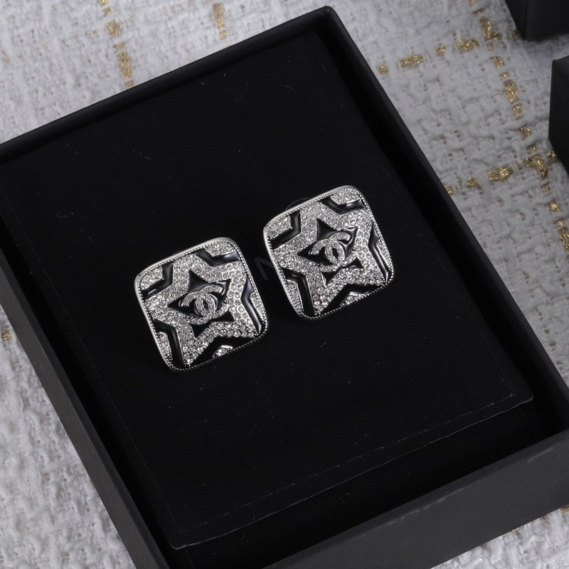 CC Black & White Diamond Earrings
