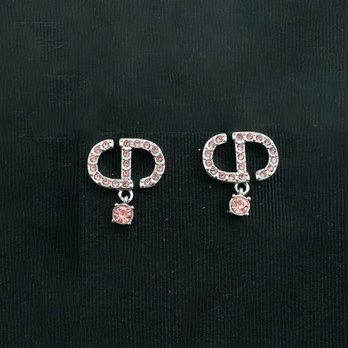 18K CD Pink Crystal Earrings