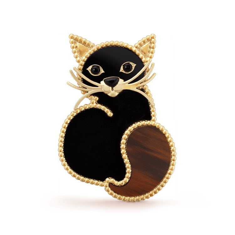 18K Van Cleef & Arpels Lucky Animals Cat Clip Brooch