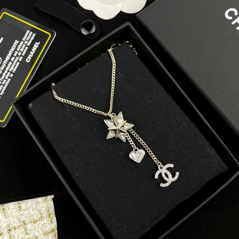 CC Heart & Star Crystal Necklace