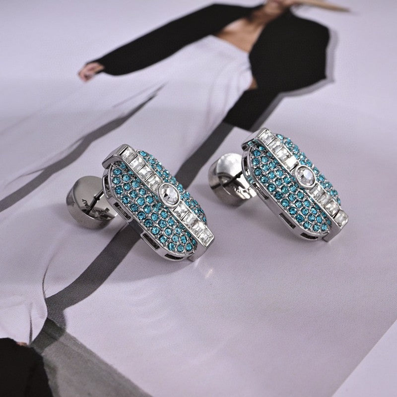 Miu Green Crystals Earrings