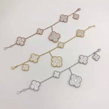18K Van Cleef & Arpels Magic Alhambra Five Motifs Diamonds Bracelet