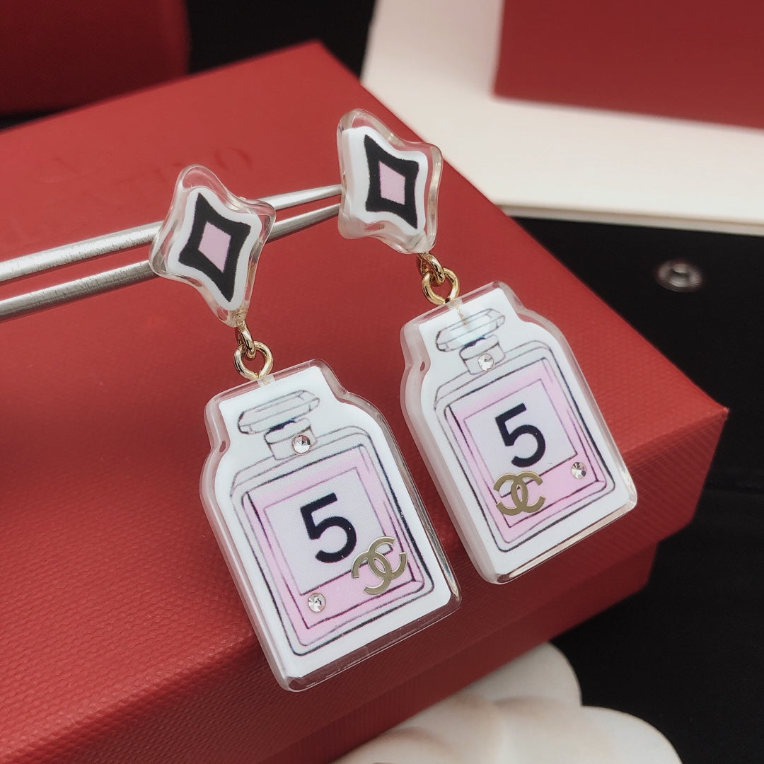 18K CHANEL 24C Perfume Bottle Earrings