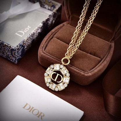 18K Petit CD Crystals Necklace