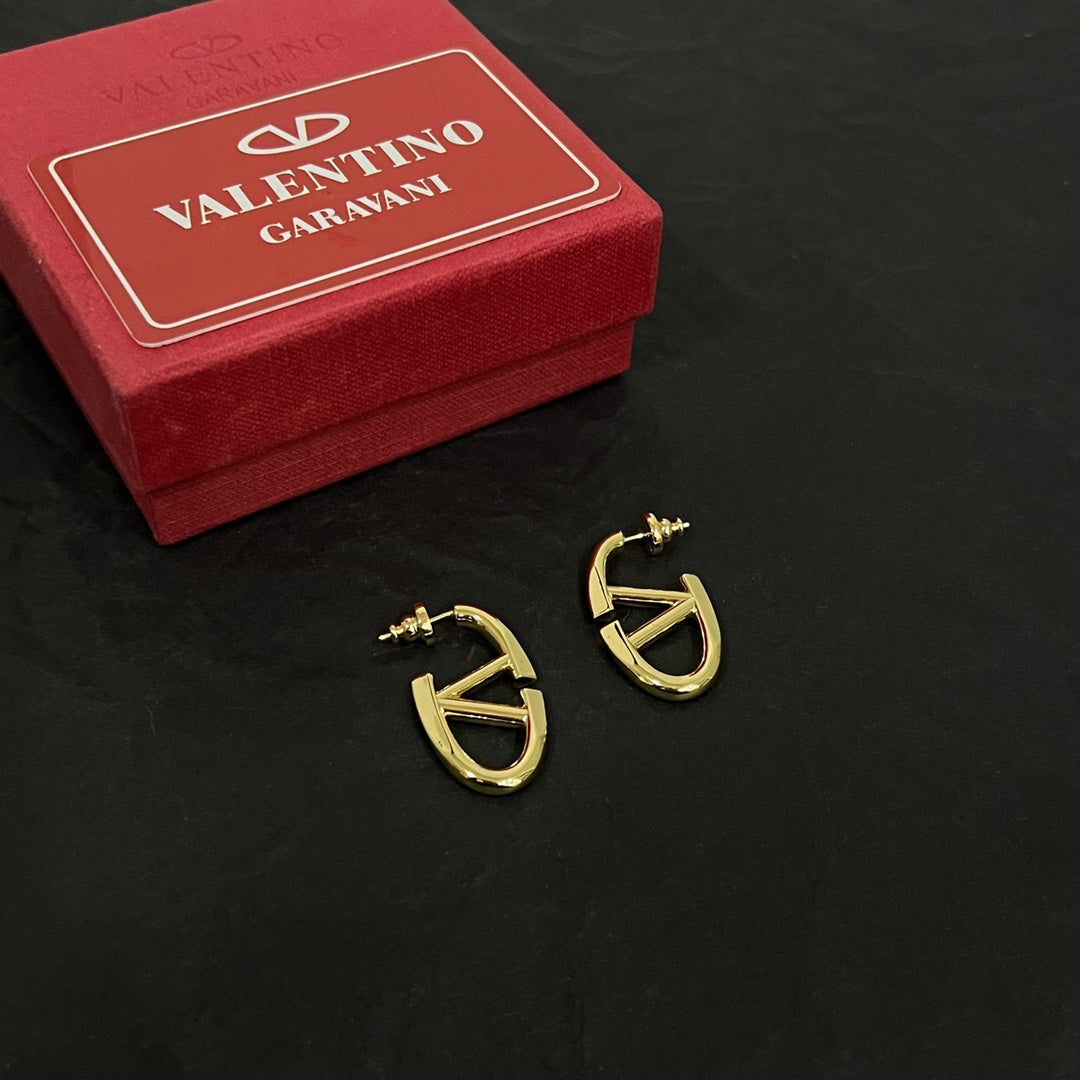 18K Vlogo Gold Earrings