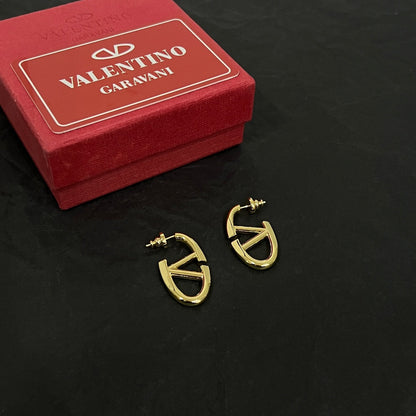 18K Vlogo Gold Earrings