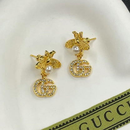 18K GG Flower Diamond Earrings