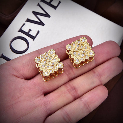 18K Anagram Cube Diamonds Earrings