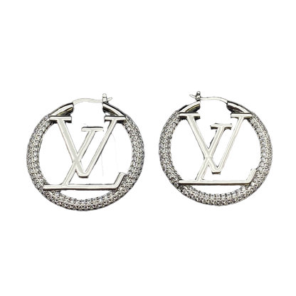 18K Louis Louise Hoop Diamond Earrings