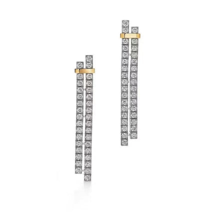 Boucles d'oreilles pendantes T Edge 18 carats