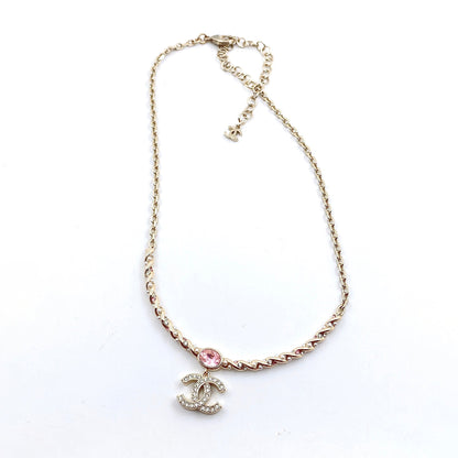 18K CC Pink Crystal Necklace